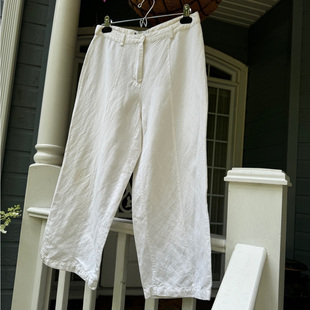 Vintage Linen White Capris Pants